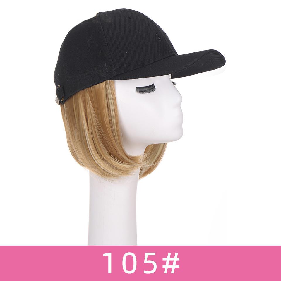 Синтетический парик WTB, интегрированная короткая волна, бейсбольный парик, кепка с волнистой головой, весенне-летний холщовый козырек, короткие прямые волосы