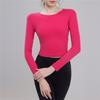 New Style Yoga Sports Top With Large Back Exposure, Long-sleeved Women's Fitness Wear With Bra Pads, Suitable For Autumn Training And Pilates Yoga