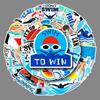 50 Swimming Graffiti Cartoon Sports Goo Card DIY Phone Case Luggage Sticker Waterproof