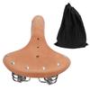 Vintage Classic Style Cow Leather Bicycle Saddle Retro Bicycle Cushion with Springs for Outdoor