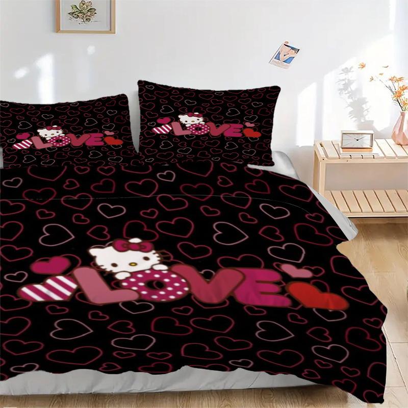 3pcs Hello Kitty Bedding Set: Perfect for Bedroom or Guest Room. Soft and Comfortable with No Core Included yy251009195