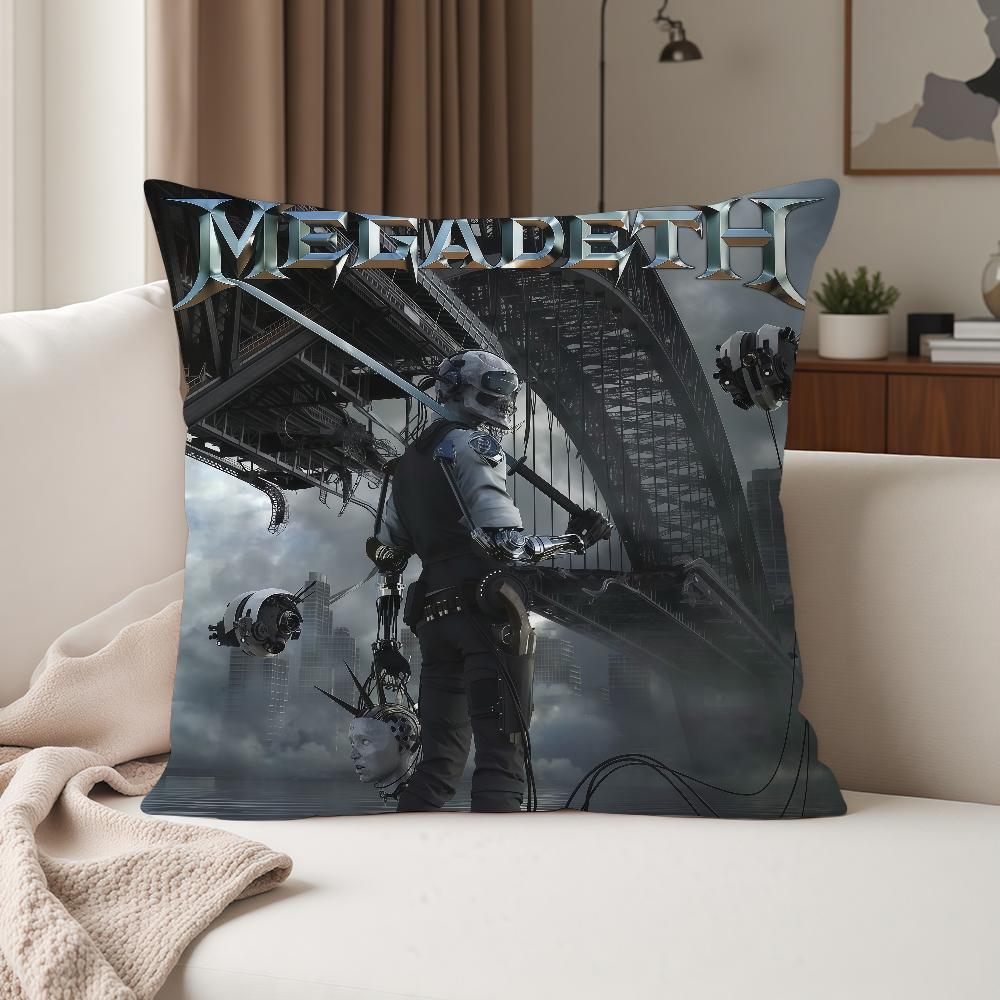 M-megadeth Band Pillow Case Suitable For Bedrooms Living Rooms Cars Home Decoration
