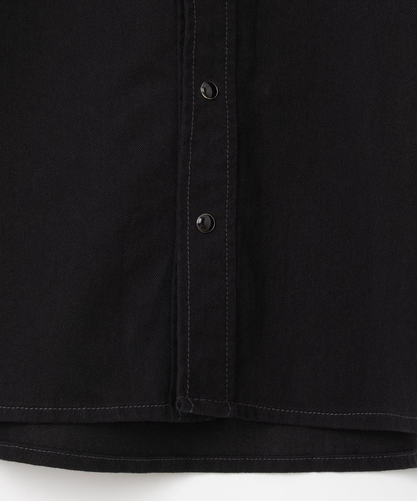 MILLO ARCHIVE Curved Pocket Cowboy Denim Shirt [Matte Black]