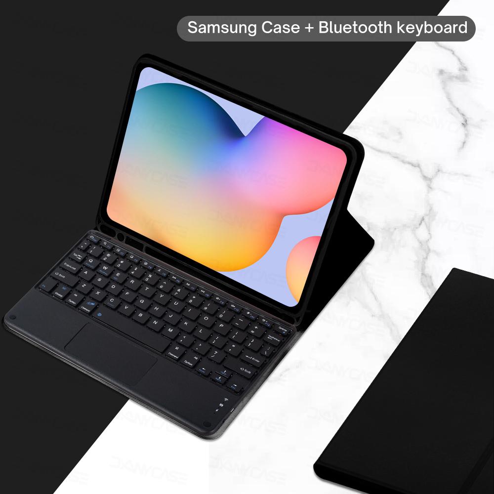 Кожаный чехол с Bluetooth-клавиатурой для Samsung Galaxy Tab A8 10,5 S6 Lite 10,4 S7 S8 S9 11in S7 Plus S7 FE S8 S9 Plus 12,4, чехол для планшета