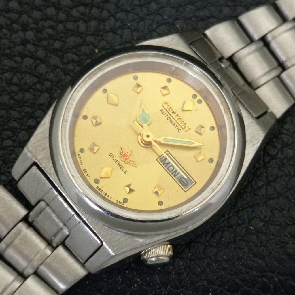 АВТОМАТИЧЕСКИЕ ВИНТАЖНЫЕ ЧАСЫ CITIZEN JAPAN 6651A ЖЕНСКИЕ ОРИГИНАЛЬНЫЙ ЦИФЕРБЛАТ a704228-1 R213i-a704228