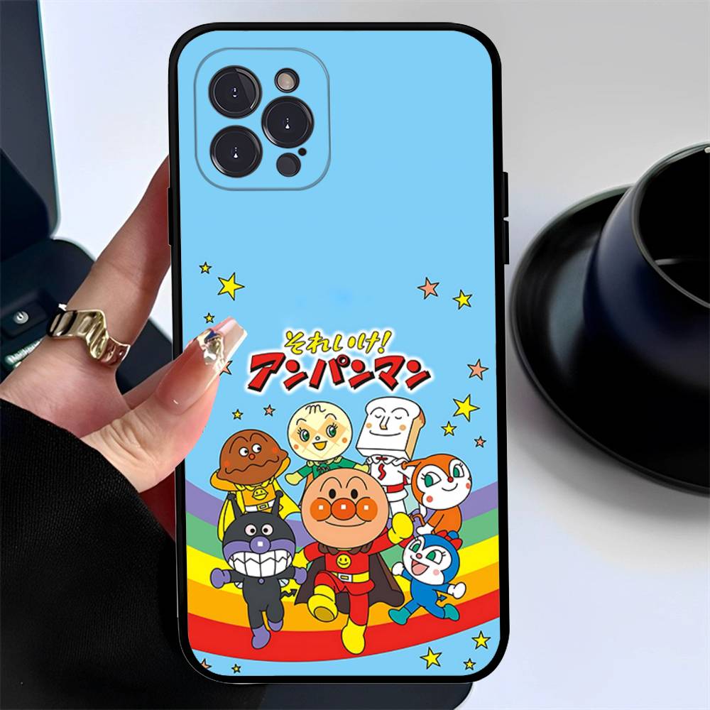 C-Дети A-Анпанман Чехол для телефона Для iPhone 17 16 15 14 13 12 11 Pro Max Plus Черный Чехол