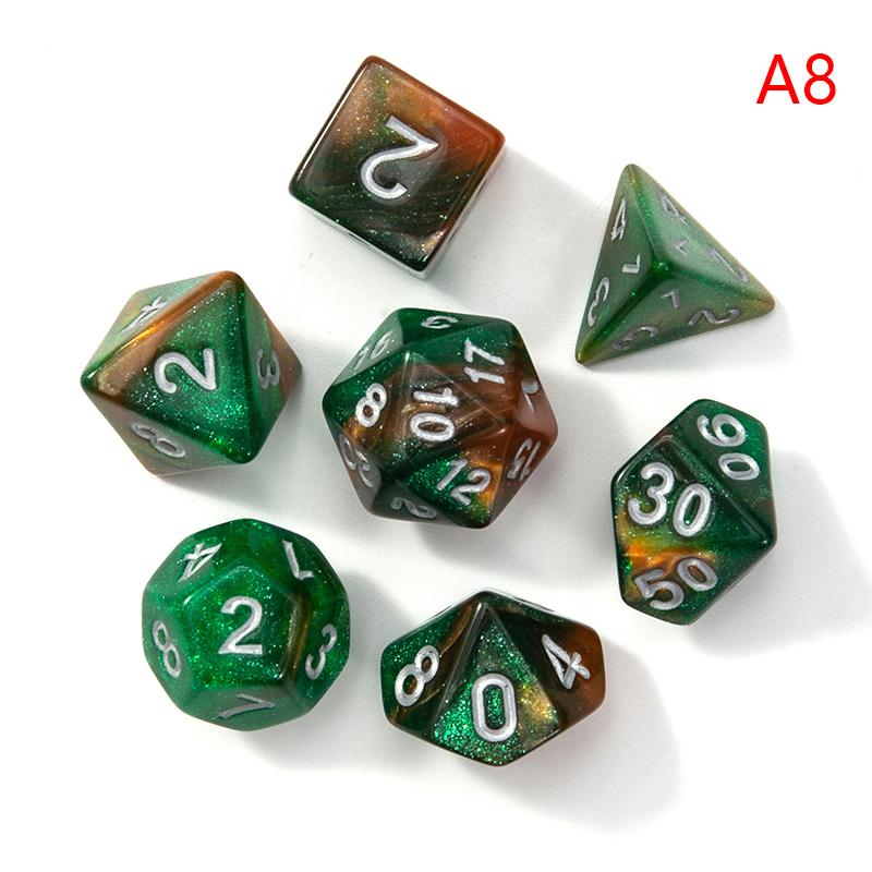 7 шт. набор игральных костей, портативные игрушки для взрослых и детей, многогранные кости D4, D6, D8, D10, D12, D20 для ролевых игр, настольная игра