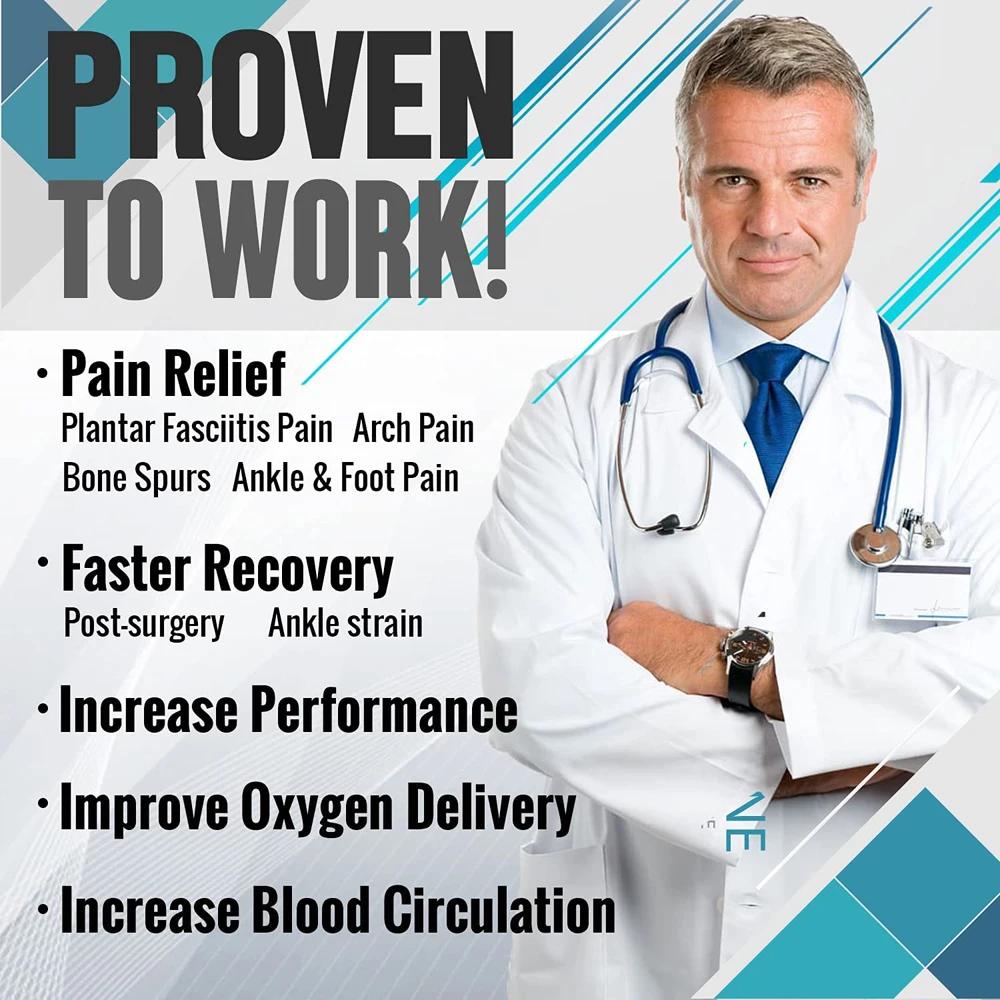 1 Pair Plantar Fasciitis Socks Arch Support Toeless Compression Socks for Men Women Foot Pain Relief Ankle Swelling