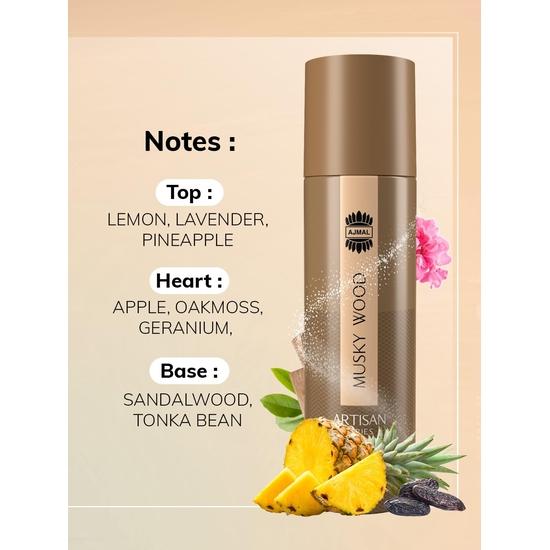 Ajmal Artisan -musky Wood & Mystic Amber & Smoky Musk Deodorant Perfume 150ml Longlasting Spray Gift for Men and Women Online Exclusive