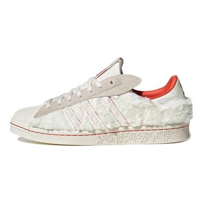 Оригинальные Han Meilin X Superstar 80S Год Кролика Кожаные Кроссовки с Низким Верхом Кроссовки Унисекс Белый Красный ID4380