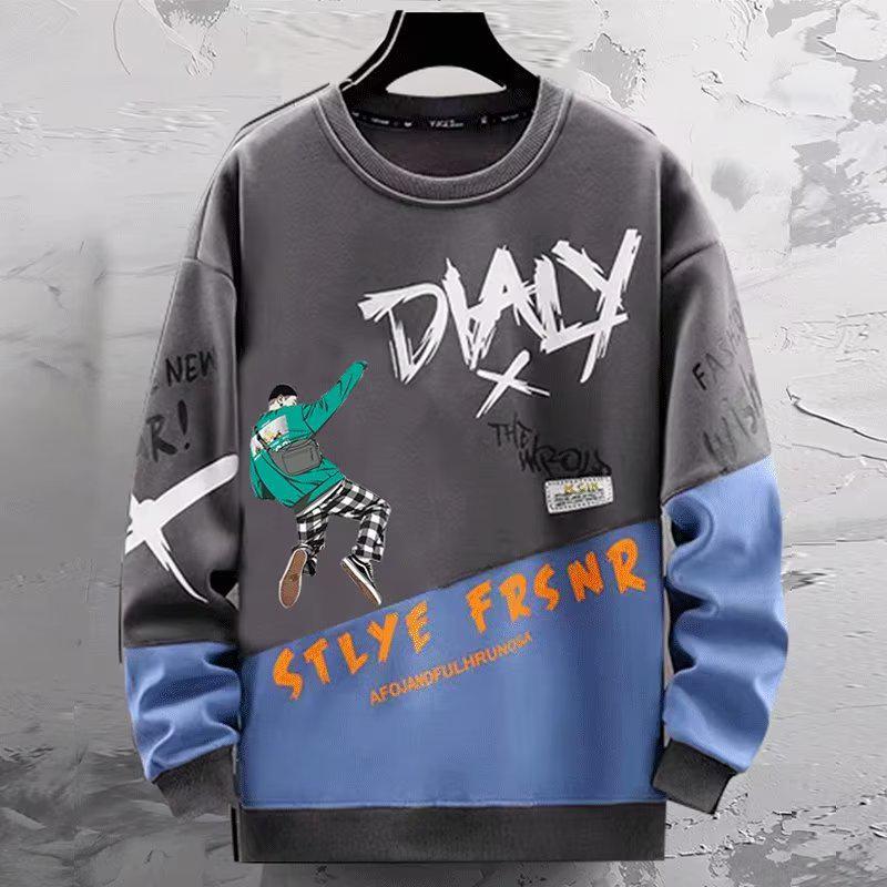 Мужская однотонная толстовка с капюшоном — уличная мода, длинный рукав, молодежный корейский стиль для весны, осени, зимы