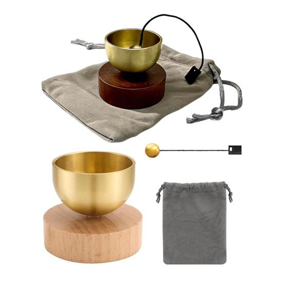 Мини-набор поющих чаш Прост в использовании Медная медитационная звуковая чаша Йога Медитация Расслабление Снятие стресса Чакра-исцеляющая чаша Портативный духовный подарок