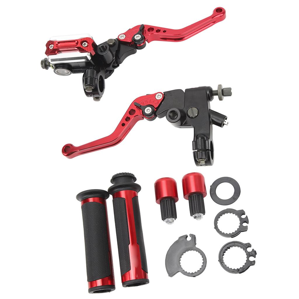 2Pcs Motorcycle Brake Lever 22mm Handle Bar Master Cylinder Lever For Scooter Sports Bike Street Bike ATV Red