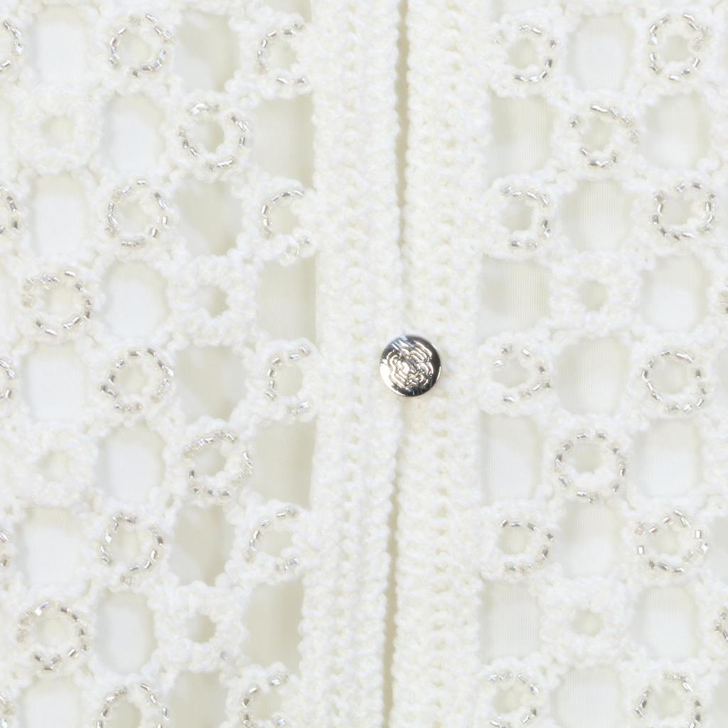 Белый вязаный жилет без рукавов во французском стиле с отделкой шипами для женщин