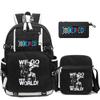 3Pcs/set Anime One Piece Backpack Backpack with Shoulder Bag Pencli Case for Girl Boy Back To School Bag Travel Bag Mochila