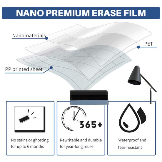 Очень большой календарь без даты Легкое планирование Многоразовая матовая белая доска на стену