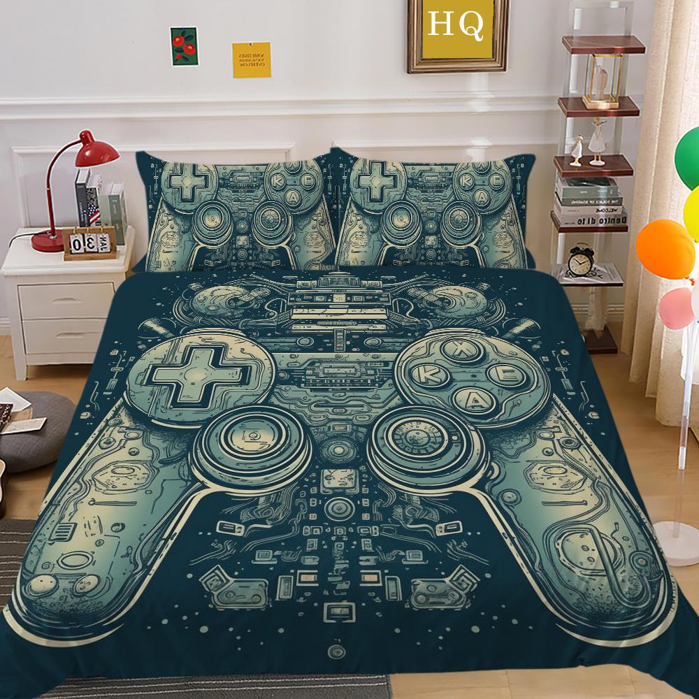 Мужские классные комплекты постельного белья с игровой ручкой и принтом, покрывало из полиэстера, покрывало размера «king size», роскошное постельное белье для дома