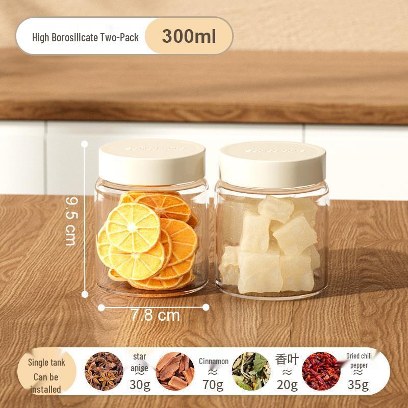 Жаростойкая стеклянная банка для хранения специй и соуса