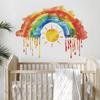 Fun-L031 Мультфильм Акварель Ветер Радуга Солнце Спальня Гостиная Стена Ландшафтный дизайн Декоративные настенные наклейки Самоклеящиеся