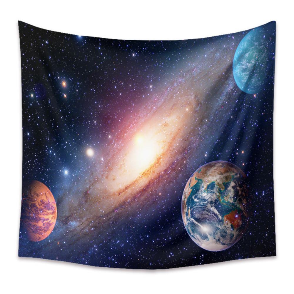 Cosmic Solar System Hanging Cloth Art Background Cloth Galaxy Space Planet Tapestry Science Fiction Planet Background Cloth