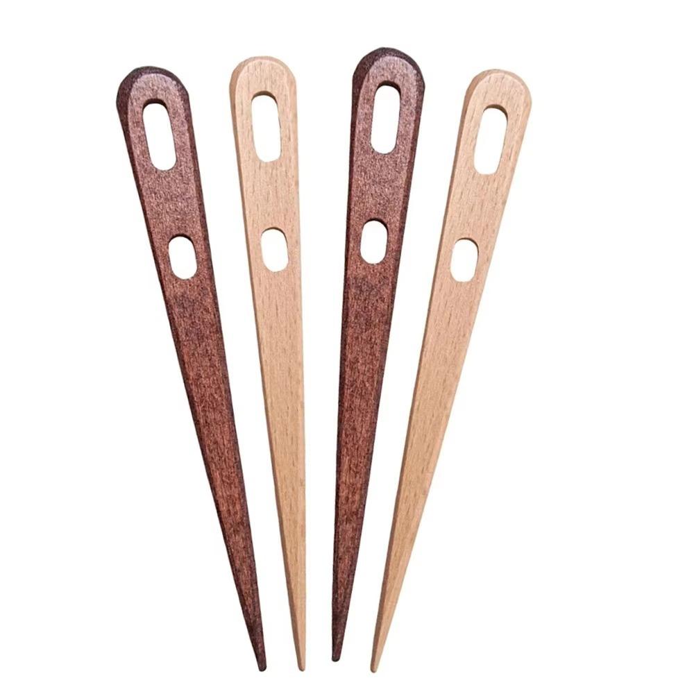 2/4Pcs DIY Large Eye Sewing Needle Needlework Crafts Wooden Knitting Needle Set Tapestry Crafting Projects