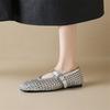 Fashion New Summer Women Pumps Shoes for Women Fashion Hollow Out Round Toe Mary Jane Shoes Breathable Flat Shoes Low Heels Women