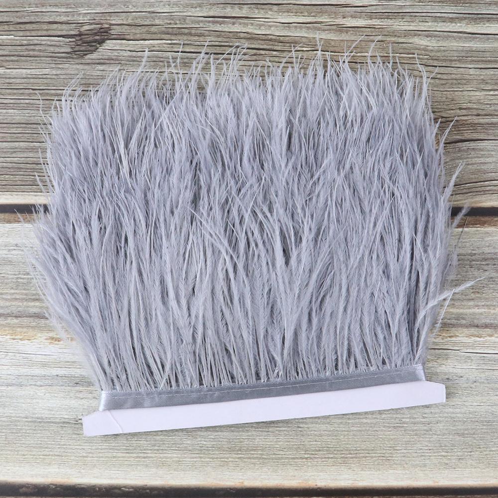 10 Meters Fluffy Colored Ostrich Feather Trim Ribbon 8-10Cm Natural Plumes Sewing Trimmings For Dress Clothing Decoration Crafts
