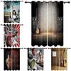 2 панели cortinas Музыка Сцена Динамик Гитара Окна Шторы Гостиная Спальня Оконные украшения Бытовая Кухня Шторы