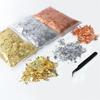 Gold Foil Flakes Set Tweezers 3 Bottles Metallic Foil Flakes for Candle Resin Nails Painting Art Crafts Silver Copper Birthday Gifts
