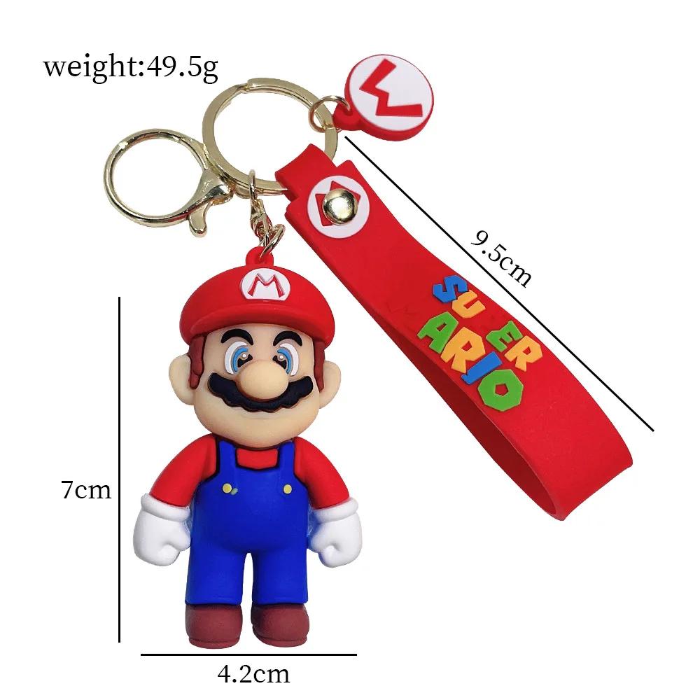 Super Mario Bros Keychain Action Figure Cute Cartoon Character Toy Doll Model Decoration Kid Birthday Gift