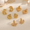 French Retro Pearl Earrings With Heart Shape And Pvd Gold Finish For Female Style Accessory