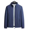 Spring and Autumn Men's Fleece Sports Jacket Fleece Sweater Solid Color Stand Collar Cardigan Coat