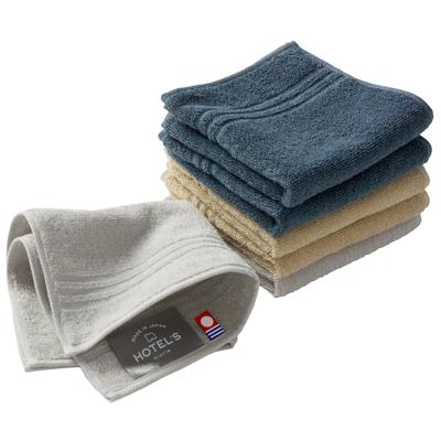 Носовой платок Imabari Towel Towel Towel Набор из 6 носовых платков ассорти 3 цветов 02 25 x 25 см Хлопок Высокоабсорбирующий Прочный Однотонный Сделано в Японии HOTEL'S