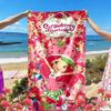 Strawberry Shortcake Print Beach Towel, Versatile Lightweight Absorbent Beach Towel for Pool Surf Yoga Bathroom, Perfect Birthday Holiday Gift