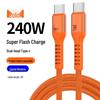 Кабель быстрой зарядки PD240W для iPhone 17, Оплетка из чистой меди, Звездный оранжевый, Двойная совместимость с TC