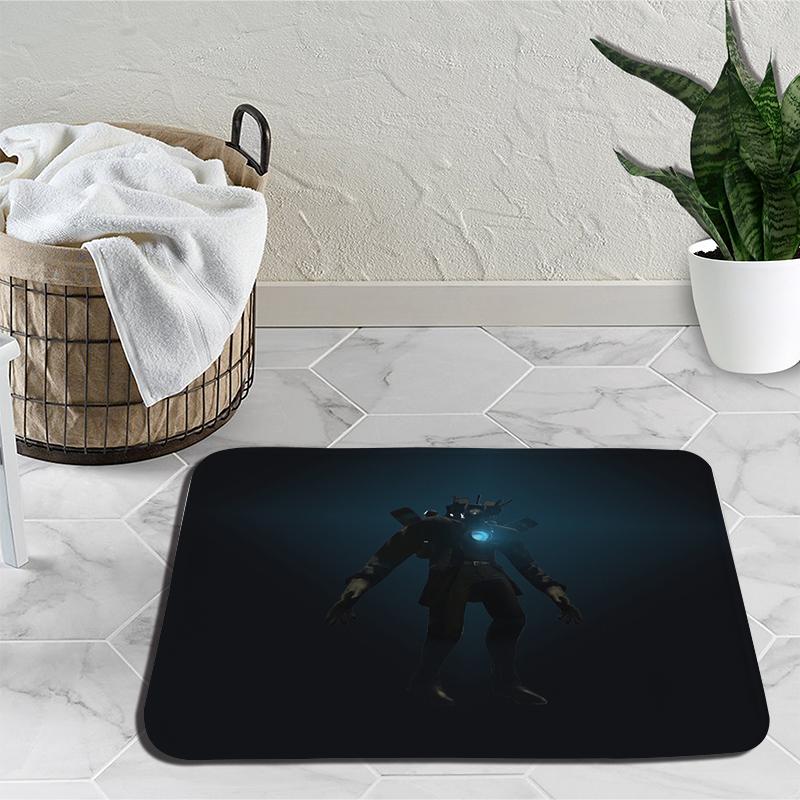 Skibidi Toilet Door Mat Speakerman Camera Man Soft Tufted Bedroom Bedside Carpet Home Decoration Area Rug Cartoon Kitchen Bath Mat