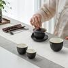 Edenus Ceramic Travel Kung Fu Tea Set with Quick Cup
