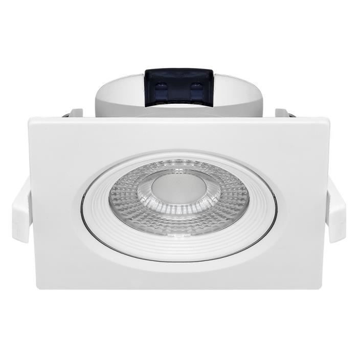 Spot LED encastrable carré blanc 5W IP20 6500K