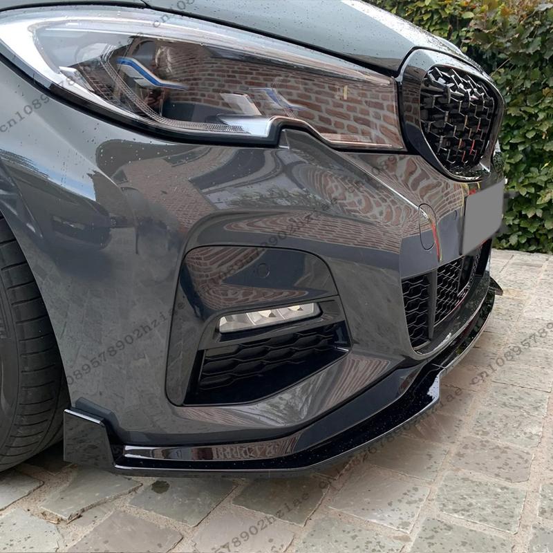 3Pcs Front Splitter For BMW G20 G21 M-Sport 320i 330i M340i xDrive 2019-2022 Gloss Black Body Kits Spoiler Diffuser Guard Tuning