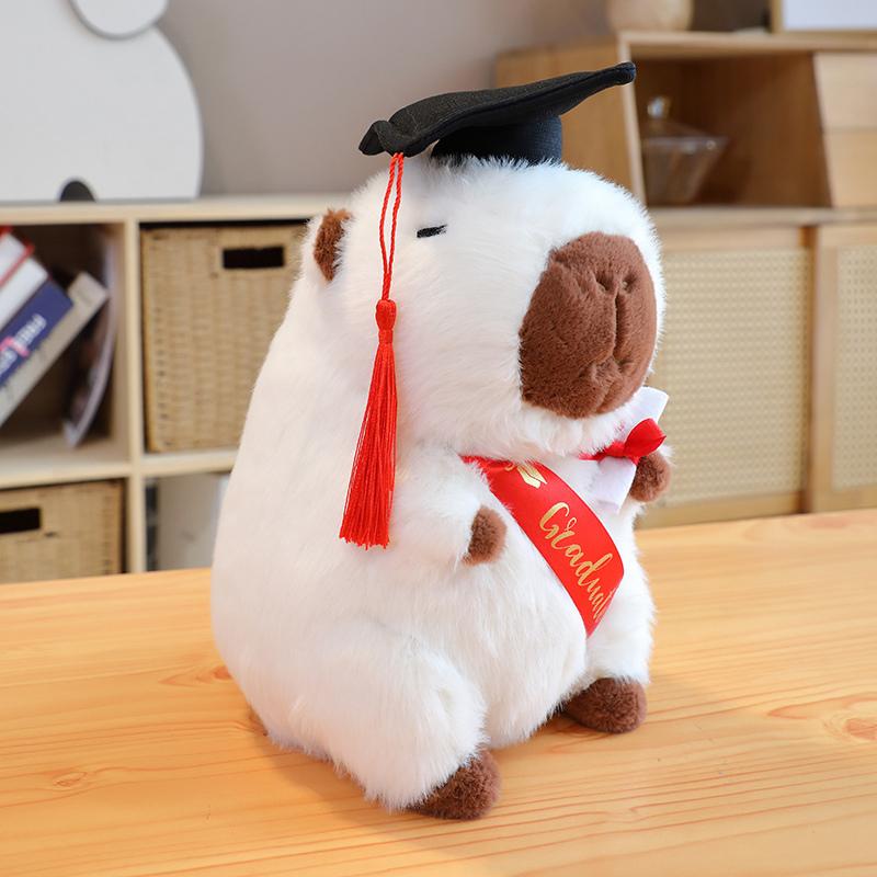 New Graduation Season Animal Plush Doll Wear Bachelor Coat Graduation Certificate Bear Capybara Plush Toy for Students Gift