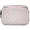 Bag for Women Stitched with Diamonds On the Front Side Made of Genuine Leather Vintage 22633 White