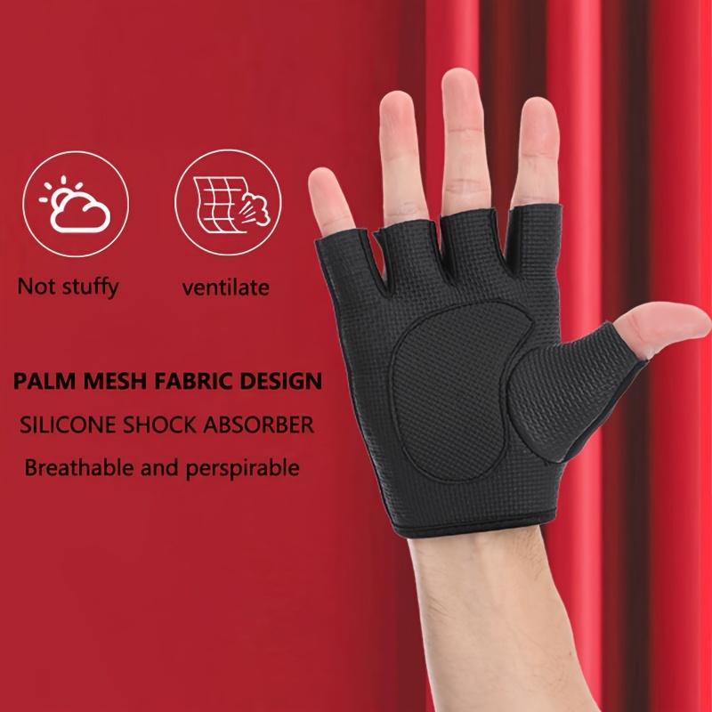 1 пара полупальцевых нескользящих высокоэластичных впитывающих пот дышащих спортивных перчаток для рук, подходящих для езды на велосипеде, рыбалки и других видов спорта