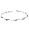 Lindon Women Zircon 925 Sterling Silver Jewelry Geometric Bead Chain Link Bracelet Fashion Fine Wedding Gift for Girlfriend
