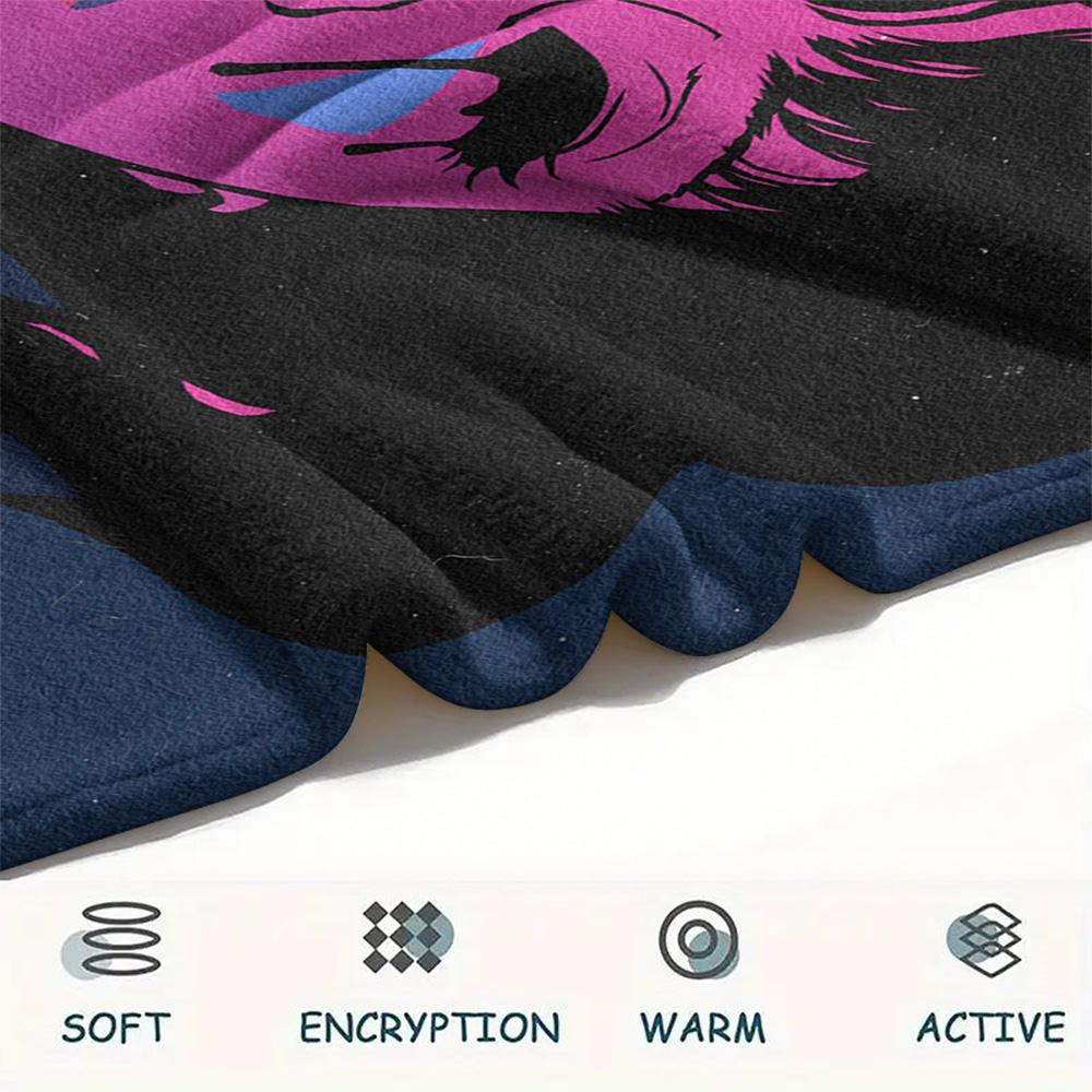 Perfect Blue Print Flannel Blanket, High quality Comfortable for All Seasons, Home Decor, Warmth and Comfort