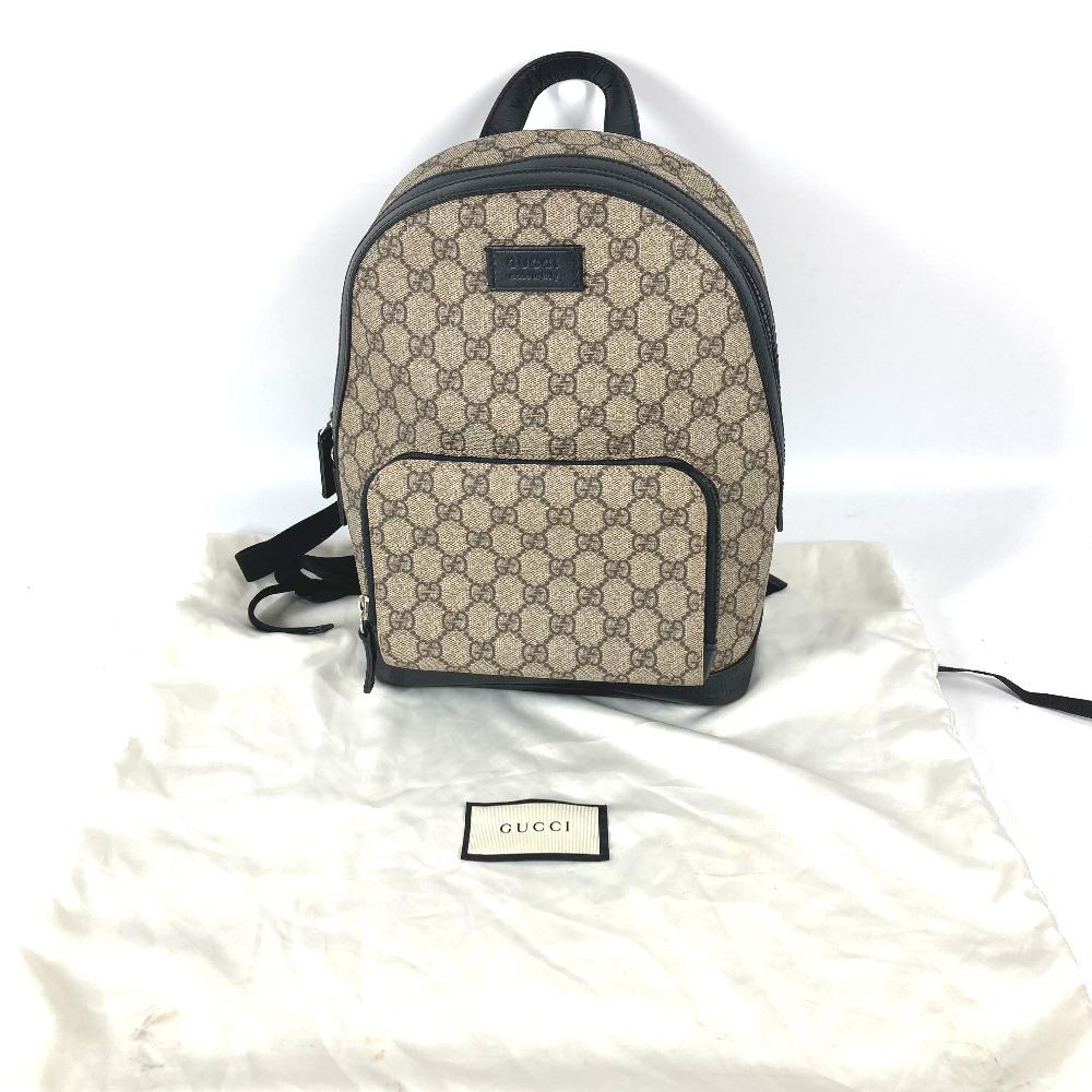 Gucci 429020 Рюкзак с логотипом GG Supreme Бежевый/Черный