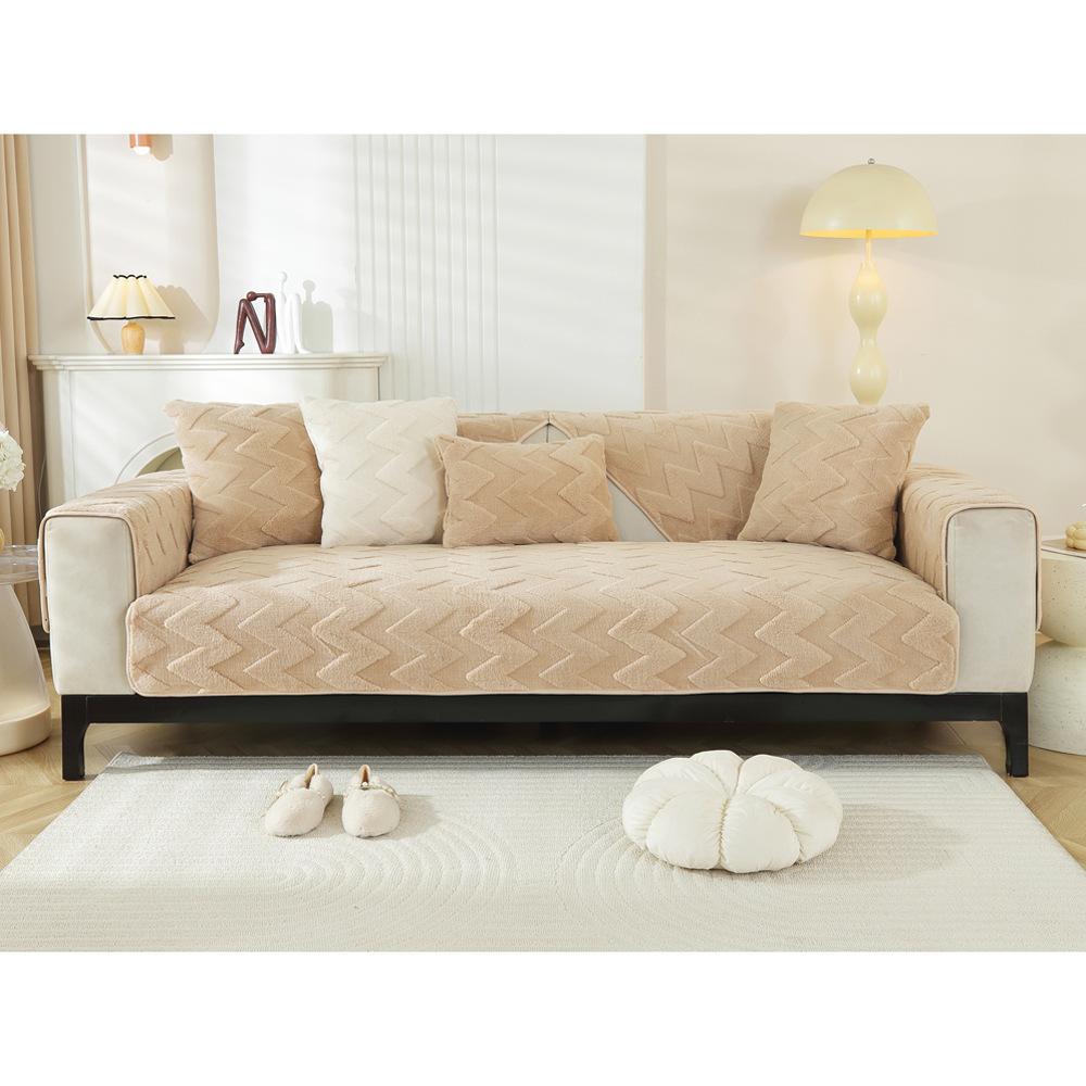 Утолщенная плюшевая подушка для дивана, подушка для сиденья дивана, диванное полотенце, нескользящая, осень и зима, новый чехол для дивана, ткань для чехла