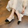 Coarse Heel Single Shoes Women's Spring Light Mouth Soft Sole Medium Heel Square Head Mary Jane Shoes Large Size