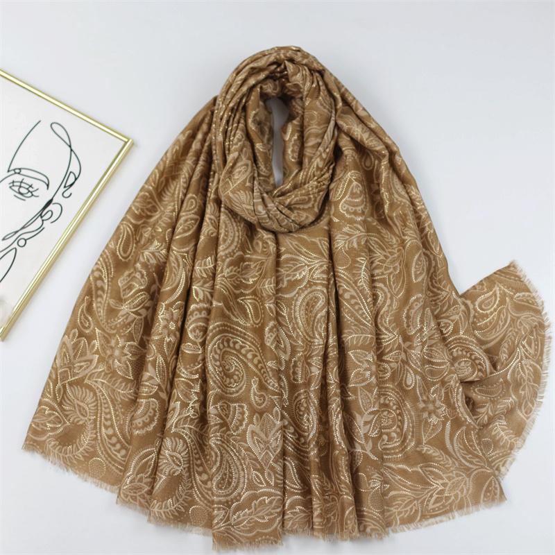 6 Colors Luxury Cotton Viscose Scarf Khaki Paisley Floral Fringe Shawls And Wraps Echarpe Pashmina Bufandas Hijab 180*90Cm