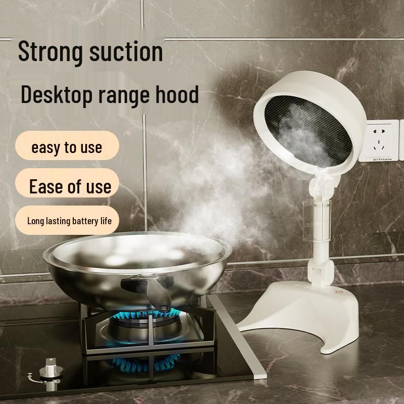 Compact Foldable Range Hood: Portable Mini Hot Pot BBQ Gadget with Removable and Washable Fan Blades.