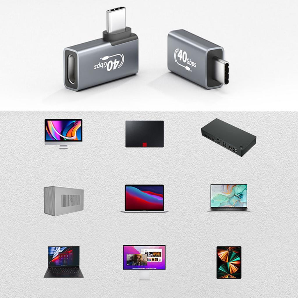 Высокоскоростной USB-адаптер типа C, разъем «папа-мама», быстрая передача данных 40 Гбит/с, быстрая зарядка PD 100 Вт